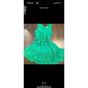 Calvin Klein Green Tiered Ruffle Dress | Size 12 | Worn Once